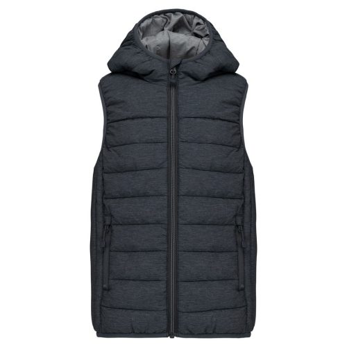 Adult Hooded Bodywarmer – Proact in Marl Dark Grey