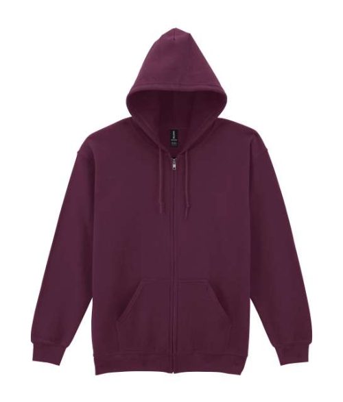 Heavy Blend™ Adult Full Zip Hooded Sweatshirt – Gildan in Maroon