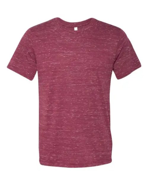 Unisex Poly-Cotton Short Sleeve Tee – Bella in Maroon Marble