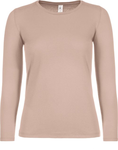 Damen-Langarmshirt #E150 TW06T – B&C in Millennial Pink
