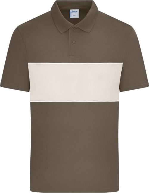 Bio Polo "Colour-Block" 8050 – Daiber in Muddy Brown/Sandstone