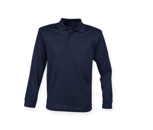 Unisex Coolplus® Long-Sleeved Polo Shirt H478 – Henbury in Navy