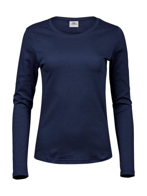 Women´s Long Sleeve Interlock Tee – Tee Jays in Navy