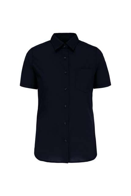 Ladies' Short-Sleeved Cotton Poplin Shirt – Kariban in Navy