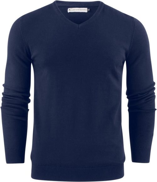 Herren V-Ausschnitt Pullover Ashland V-Neck – James Harvest in Navy