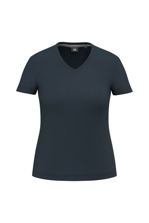 Antibakterielles, T-Shirt mit V-Ausschnitt für Damen WK317 – WK in Navy