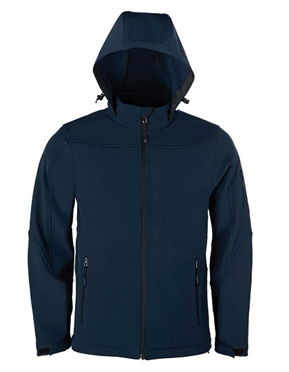 Men´s Hooded Soft-Shell Jacket – HRM in Navy