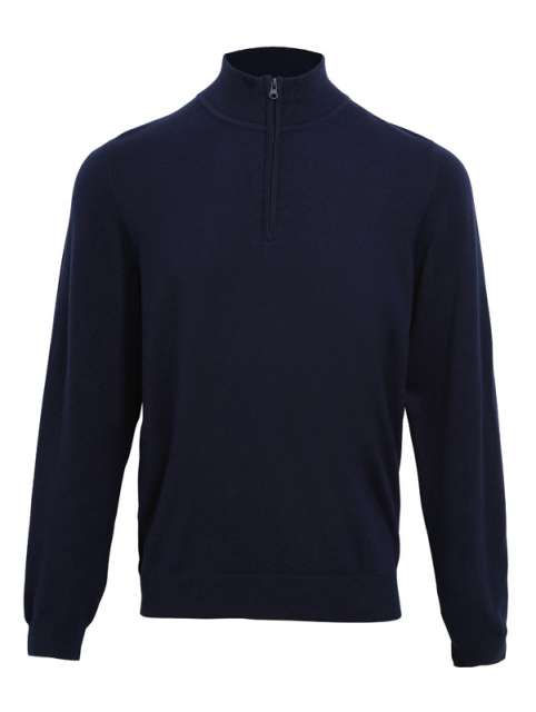 Men's Quarter-Zip Knitted Sweater – Premier in Navy