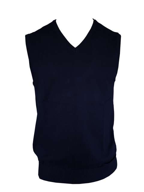 Men’s V-Neck Sleeveless Pullover Fine Gauge Cotton – Legend Classics in Navy