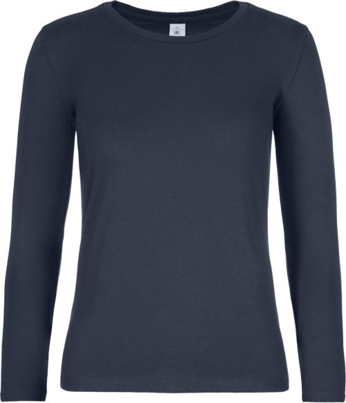 Damen-Langarmshirt #E190 TW08T – B&C in Navy
