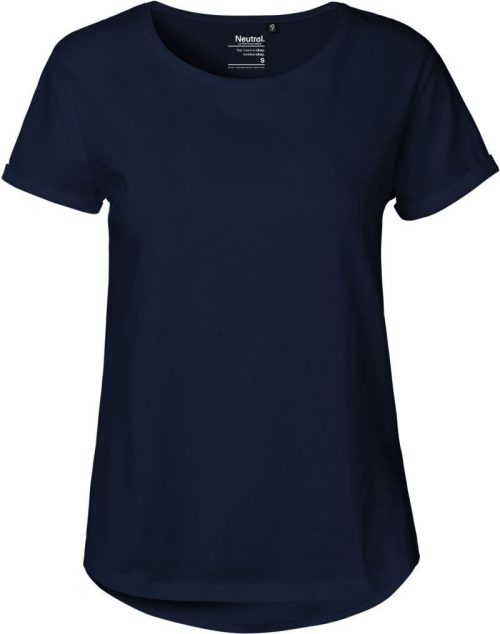 Damen Bio T-Shirt mit Umschlag O 80012 – Neutral in Navy