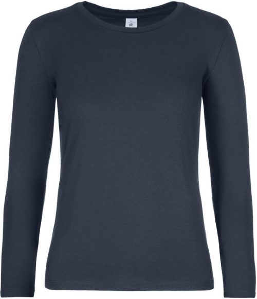 Schweres Damen T-Shirt langarm #E190 LSL /women – B&C in Navy