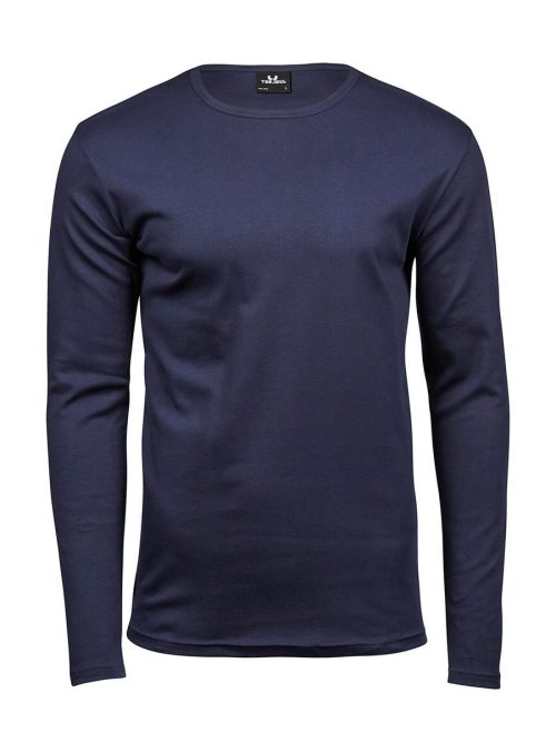 Men´s Long Sleeve Interlock Tee – Tee Jays in Navy