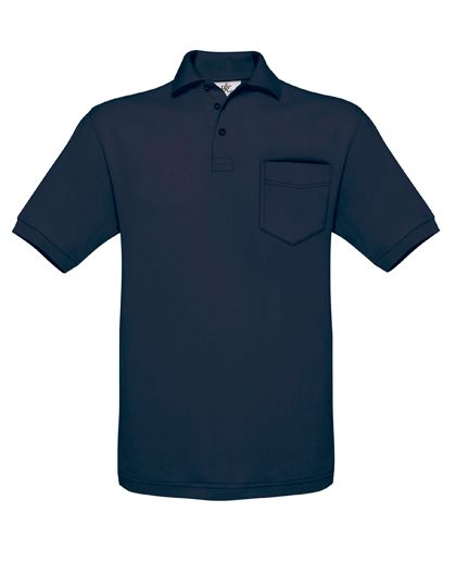 Unisex Polo Safran Pocket – B&C BE INSPIRED in Navy