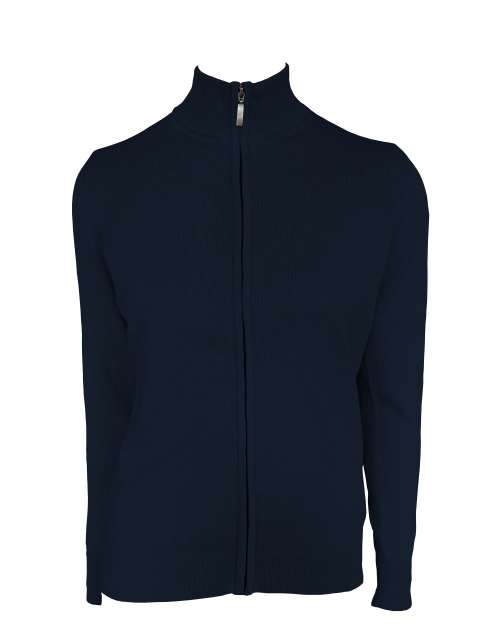 Women’s Full Zip Cardigan Fine Gauge Cotton – Legend Classics in Navy