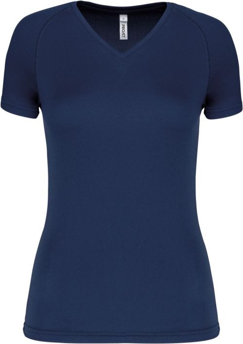 Damen V-Ausschnitt Sport Shirt PA 477 – Kariban ProAct in Navy