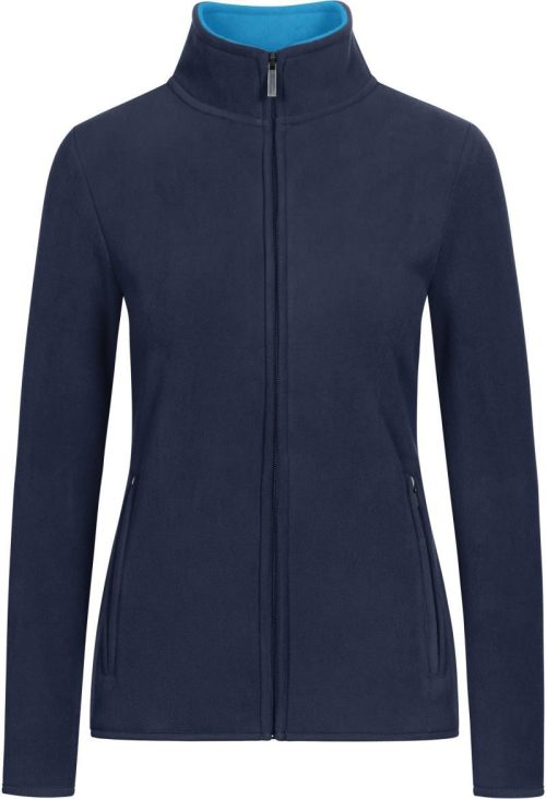 Damen Double Fleece Jacke 7965 – Promodoro in Navy/Aqua