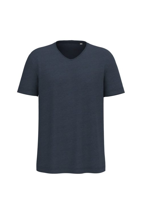 T-Shirt mit Slubkragen und überschnittenen Schultern für Herren SP303 – Spasso in Navy Blue