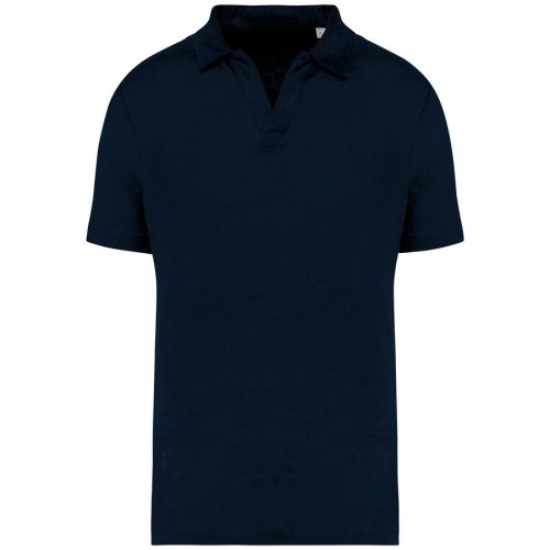 Herren-Polohemd aus Leinen NS220 – Spasso in Navy Blue