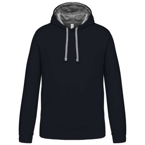 Men's Contrast Hooded Sweatshirt – Kariban in Navy/Fine Grey