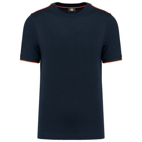Herren Workwear T-Shirt "Day-to-Day" WK 3020 – WK in Navy / Fluorescent Orange