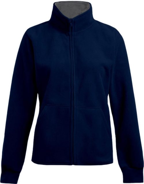 Damen Double Fleece Jacke 7985 – Promodoro in Navy/Light Grey