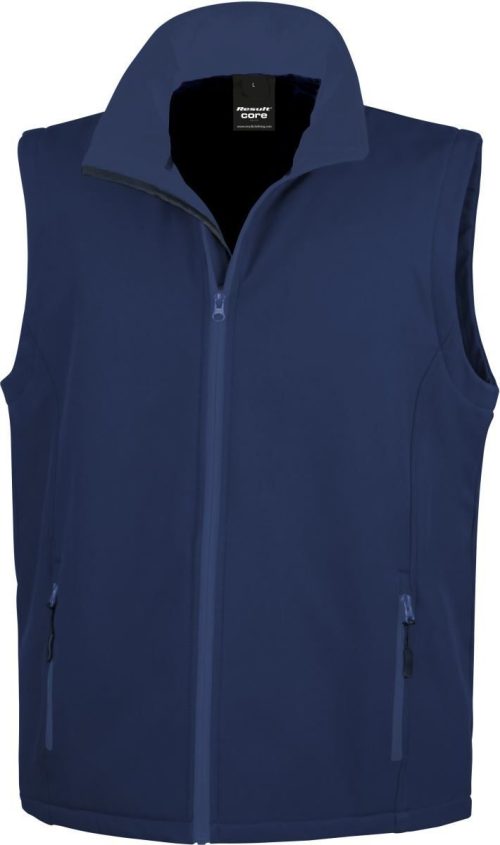 Herren 2-Lagen Softshell Gilet "Printable" R 232M – Result in Navy/Navy