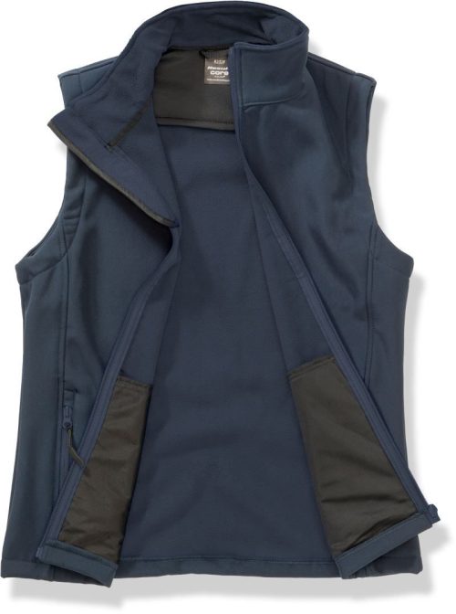 Damen 2-Lagen Softshell Gilet "Printable" R 232F – Result in Navy/Navy