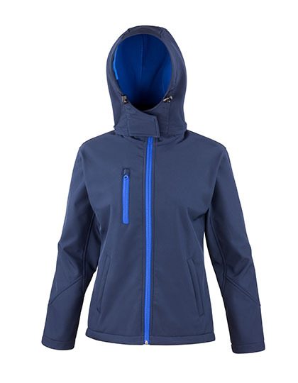 Women´s TX Performance Hooded Soft Shell Jacket – Result Core in Navy/Royal