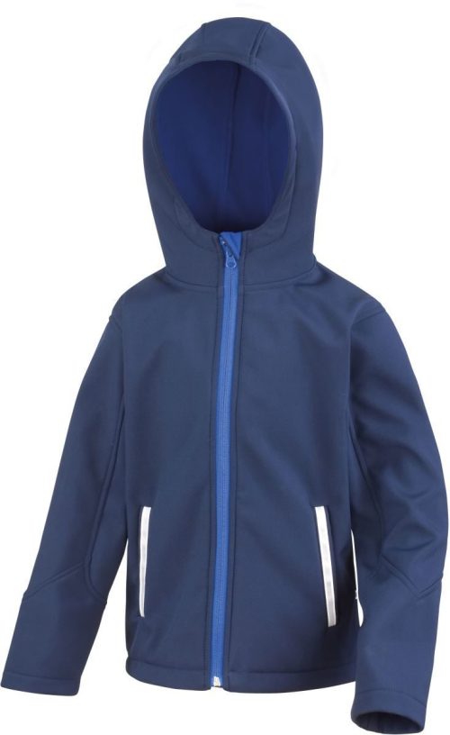 Kinder 3-Lagen Softshell Kapuzen Jacke R 224JY – Result in Navy/Royal