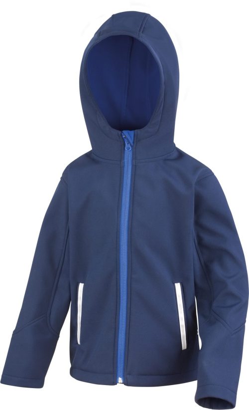 Kids Tx Performance Hooded Softshell Jacket R224J-R224Y – Result in Navy / Royal Blue