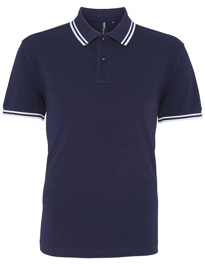 Men´s Classic Fit Tipped Polo – Asquith & Fox in Navy/White