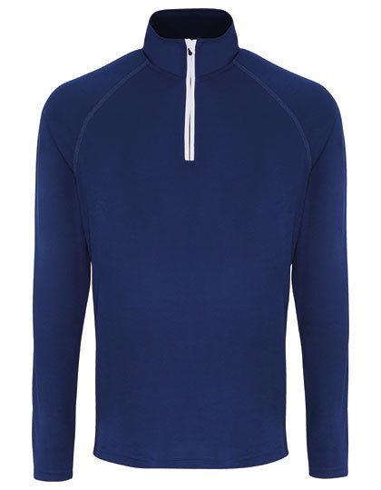 Men´s Long Sleeve Performance ¼ Zip – TriDri® in Navy/White