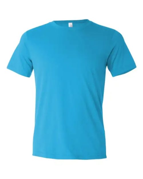 Unisex Poly-Cotton Short Sleeve Tee – Bella in Neon Blue