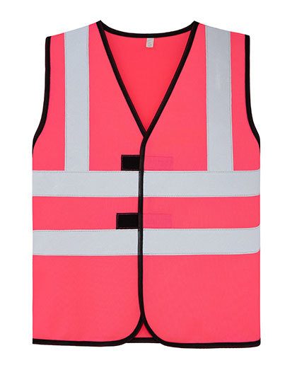 Childrens Safety Vest Esbjerg - 4 Reflective Stripes – Korntex in Neon Pink