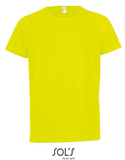 Kids´ Raglan Sleeved T-Shirt Sporty – SOL´S in Neon Yellow