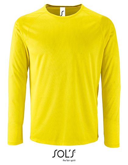 Men´s Long Sleeve Sports T-Shirt Sporty – SOL´S in Neon Yellow