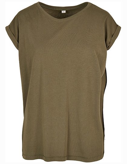 Ladies´ Organic Extended Shoulder Tee – Build Your Brand in Olive