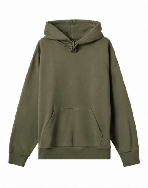 Mens Boxy Hoodie – True Blanks in Olive Green