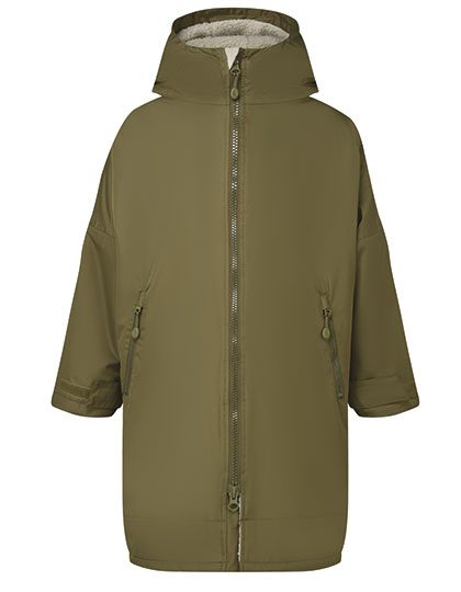 Kids TriDri® All Seasons Waterproof Changing Robe – TriDri® in Olive/Natural