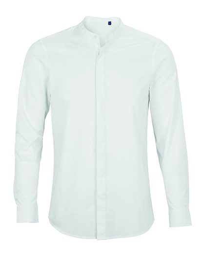 Men´s Mao Collar Shirt Bart – NEOBLU in Optic White