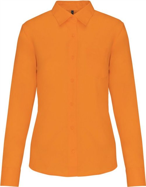 Popeline Bluse "Jessica" langarm K 549 – Kariban in Orange