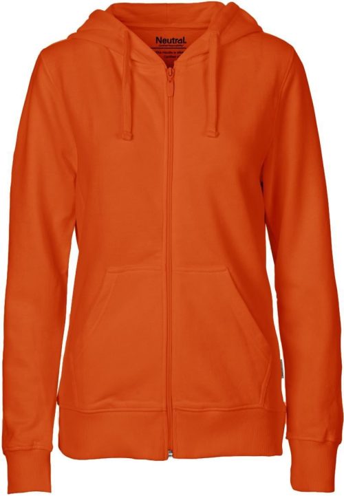 Damen Bio Kapuzen Sweatjacke O 83301 – Neutral in Orange