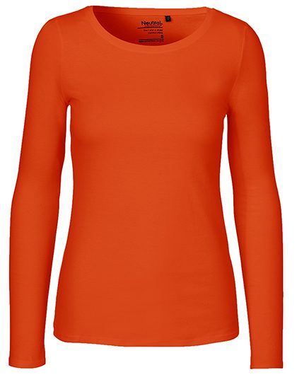 Damen T-Shirt langarm O 81050 – Neutral in Orange