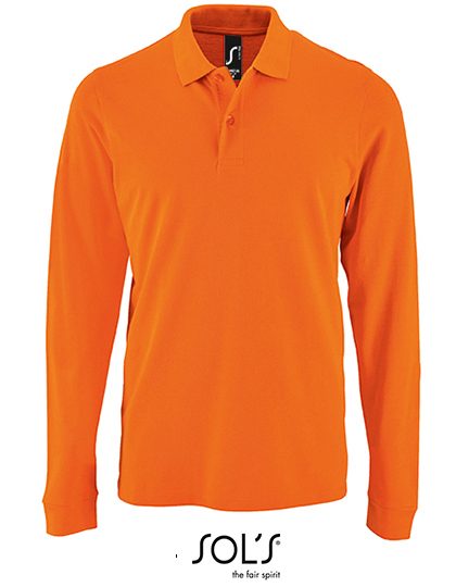 Men´s Long-Sleeve Piqué Polo Shirt Perfect – SOL´S in Orange