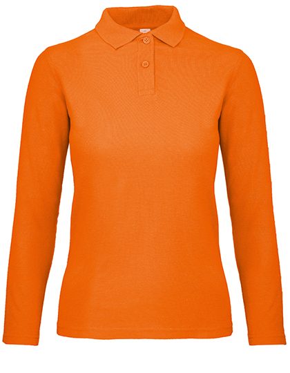 Women´s Long Sleeve Polo ID.001 – B&C BE INSPIRED in Orange