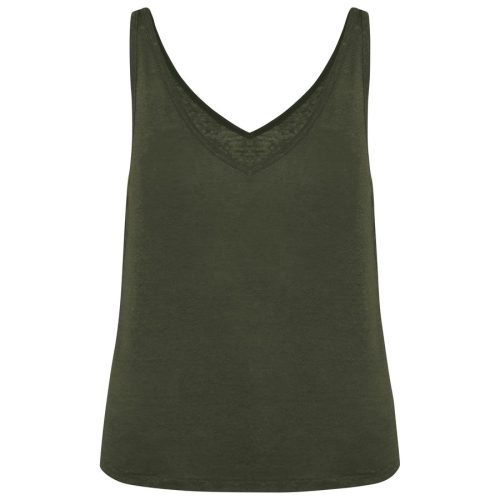 Achselhemd aus Leinen für Damen SP343 – Spasso in Organic Khaki