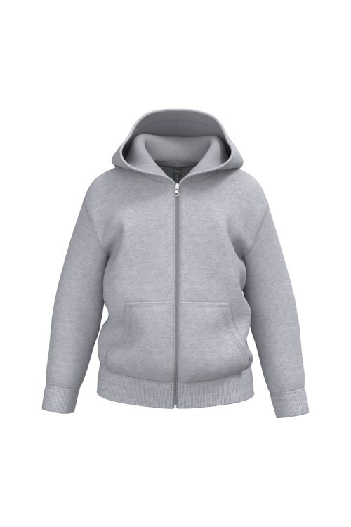 Recyceltes Kinder-Kapuzensweatshirt mit Reißverschluss K4045 – Kariban in Oxford Grey