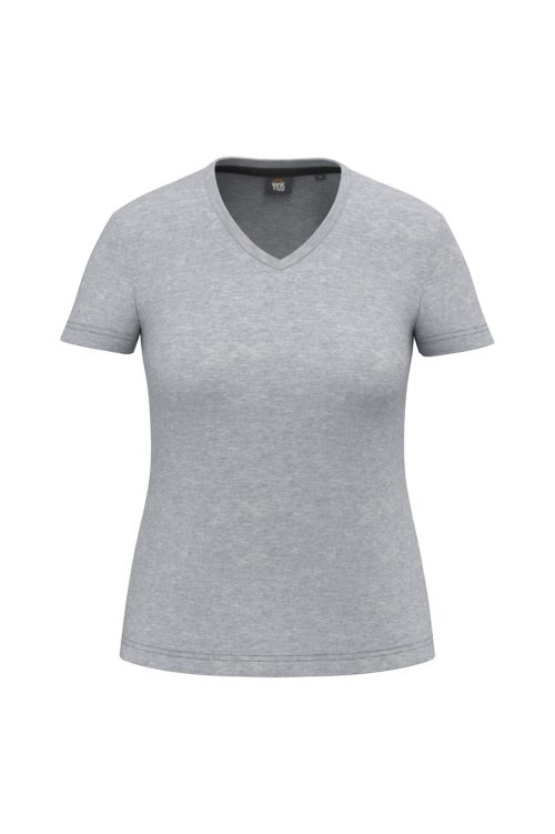 Antibakterielles, T-Shirt mit V-Ausschnitt für Damen WK317 – WK in Oxford Grey