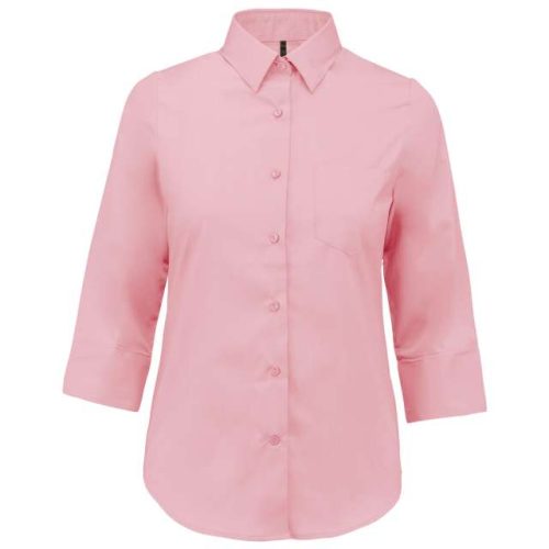 Ladies' 3/4 Sleeved Shirt – Kariban in Pale Pink